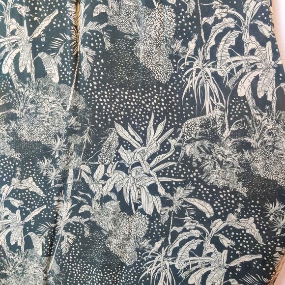 Roma Label Ruffle Mock Neck Long Sleeve Midi Dress Dark Forest Jungle Medium - Picture 10 of 12